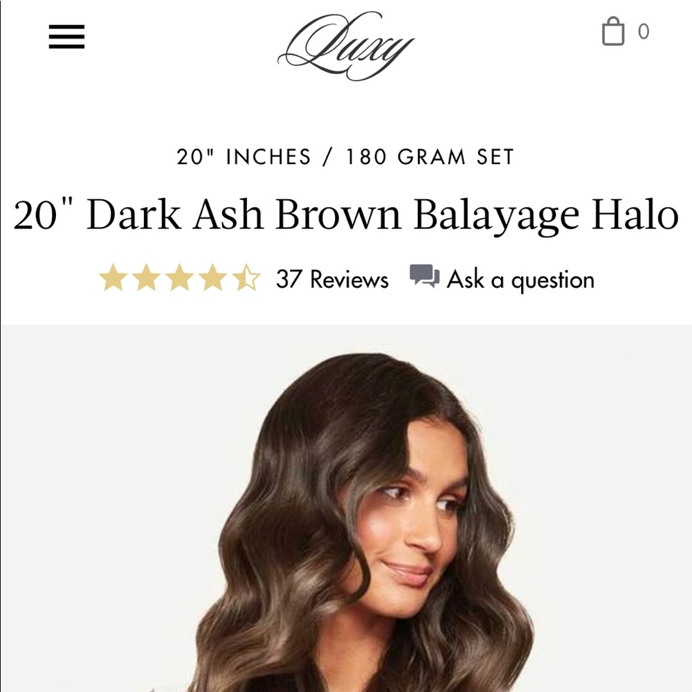 Luxy Dark Ash Brown Balayage Halo Hair Extensions